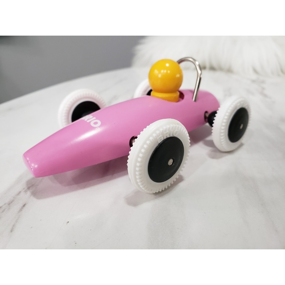 Wood Toy BRIO 5 1/4" Race Car Pink Roadster Made in Sweden - Picture 3 of 6